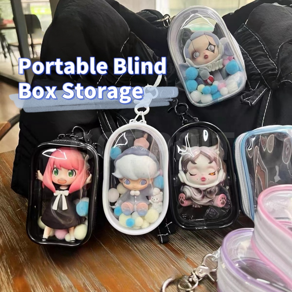 Anime Doll Display Keychain Box Clear Blind Box Pouch Wallet Data Cable ...