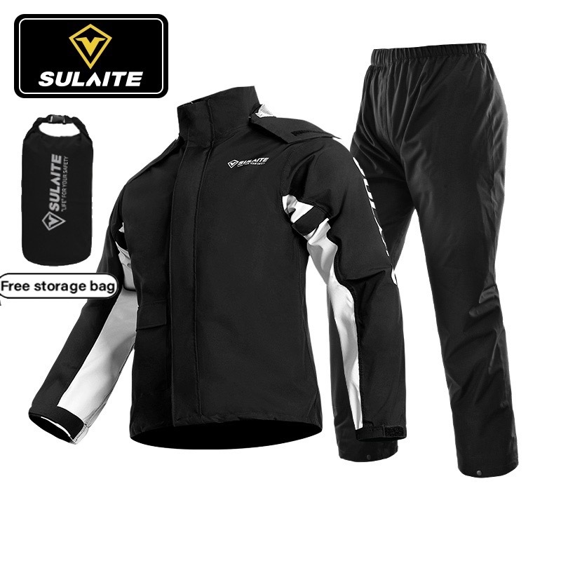 In Stock Waterproof Rain Coat Motorcycle Baju Hujan Biker Split