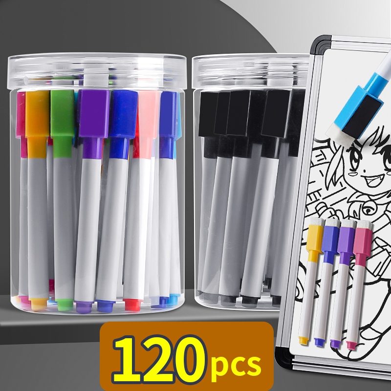 24PCS Whiteboard Markers Pens Erasable Whiteboard Pen Black Fine Point Dry Wipe Markers For Whiteboards Flipcharts Pinboards Memo Boards - View #10