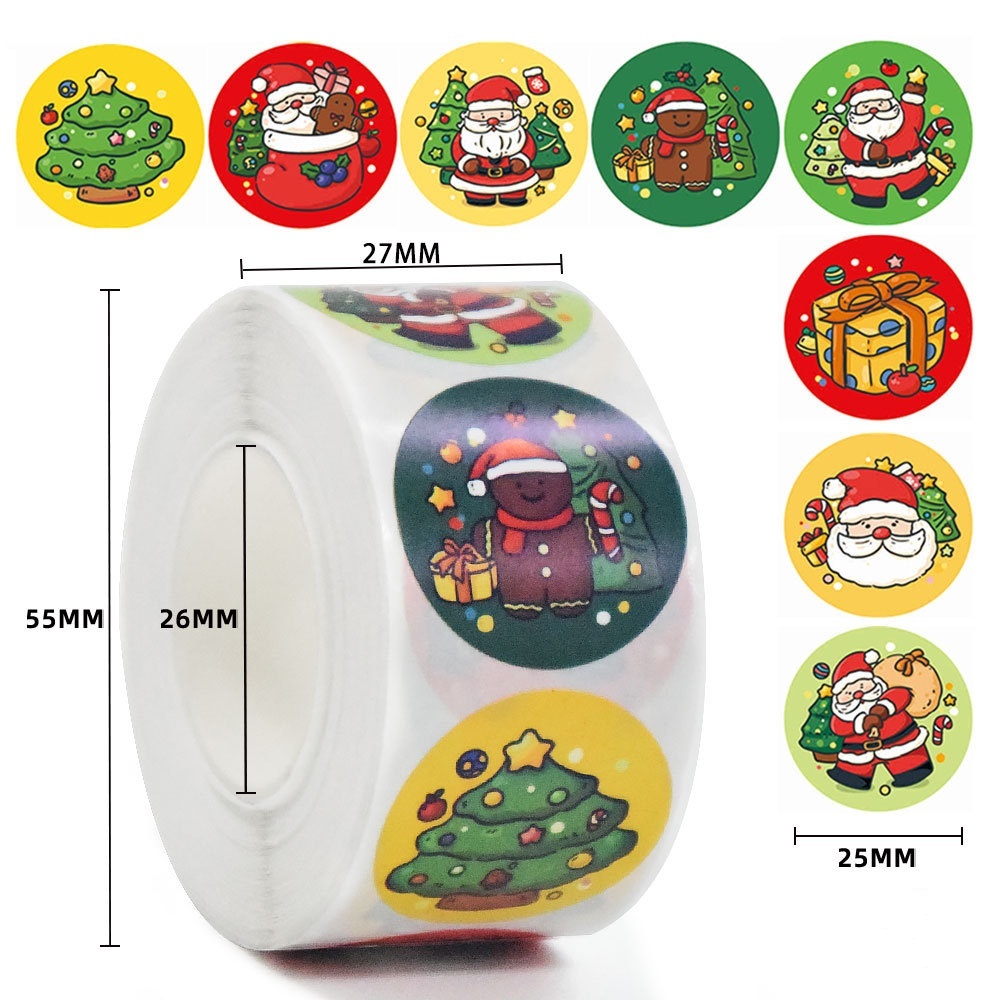 500 pcs/Roll Christmass packaging sticker for seal label Decor ...