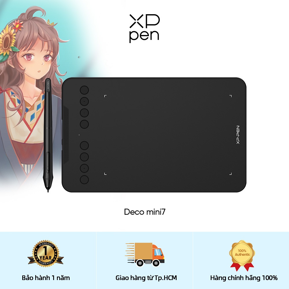 XPPen Deco mini7 v2 Drawing Tablet 7x4 Inch Pen Tablet with 16384