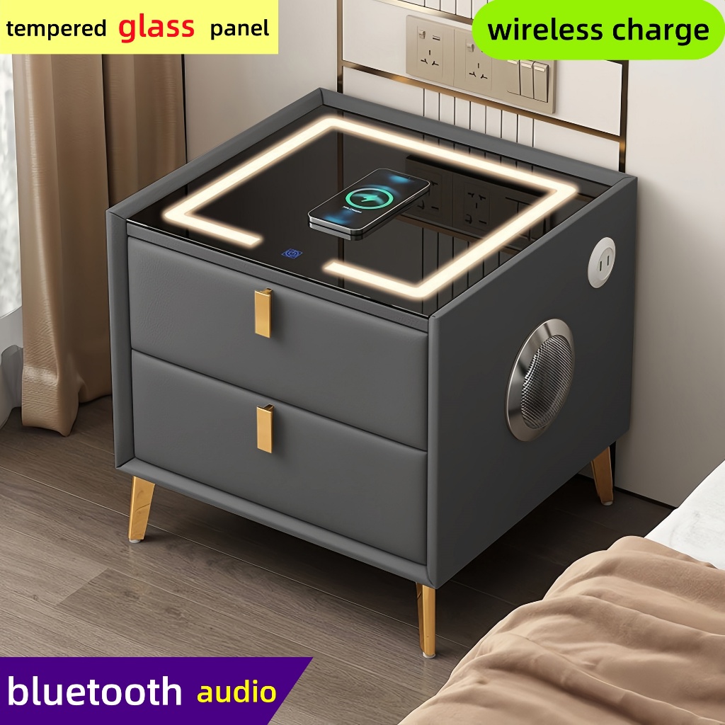 Wood Bedside Table With Drawer Smart Side Table Bedroom With
