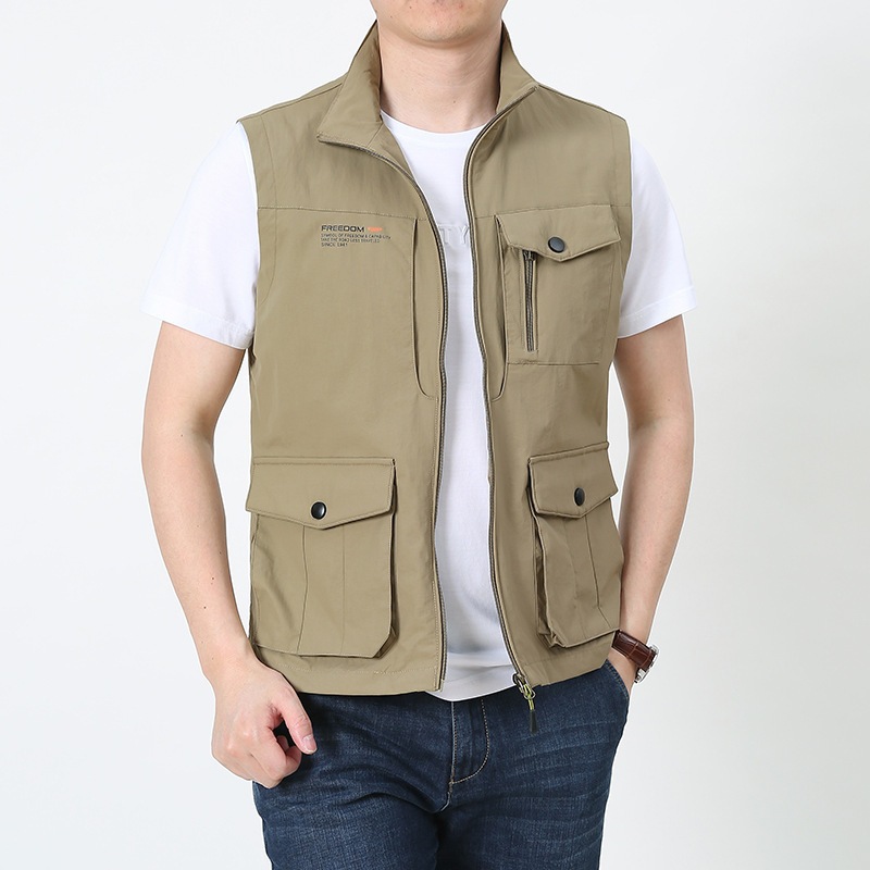 Men's Vest Lightweight Summer Work Vest Men's Multi-pockets