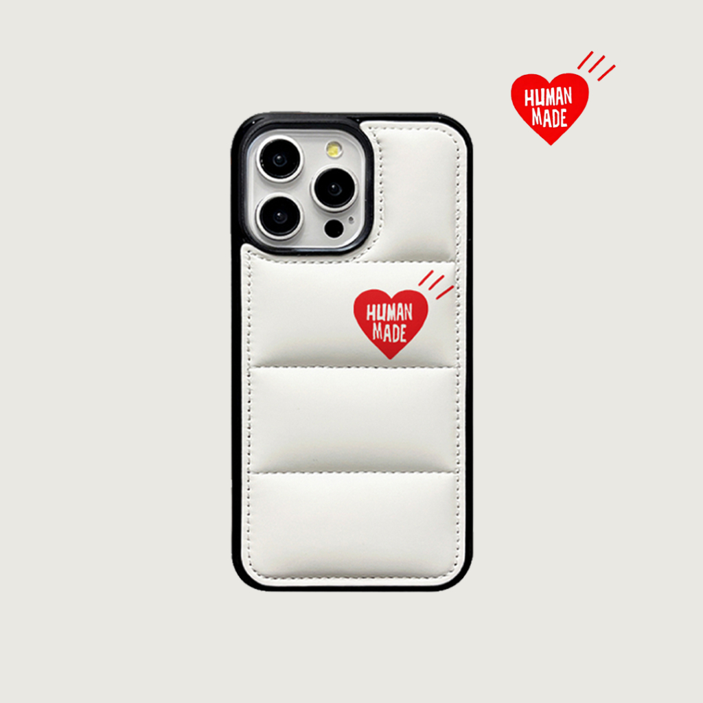 Hard Plastic Phone Case Down Jacket HUMANMADE Label suitable for