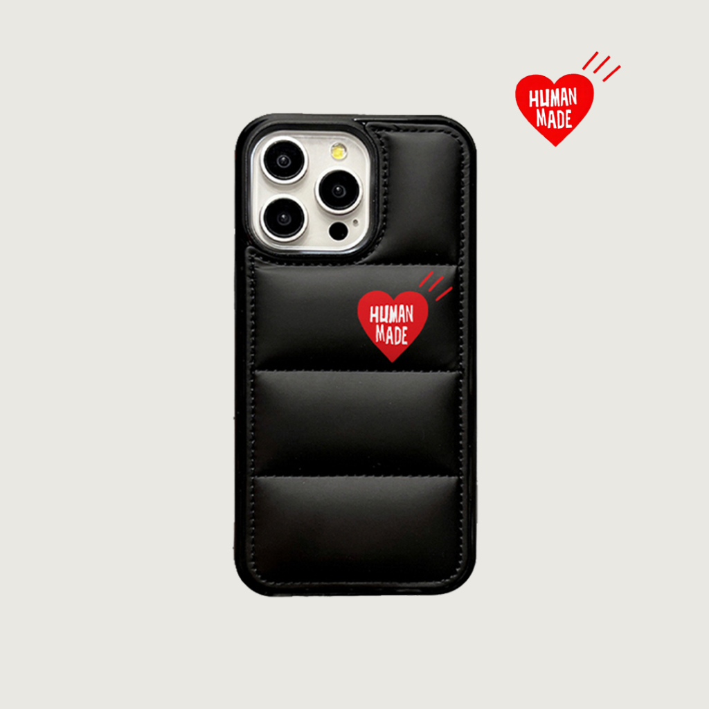 Hard Plastic Phone Case Down Jacket HUMANMADE Label suitable for