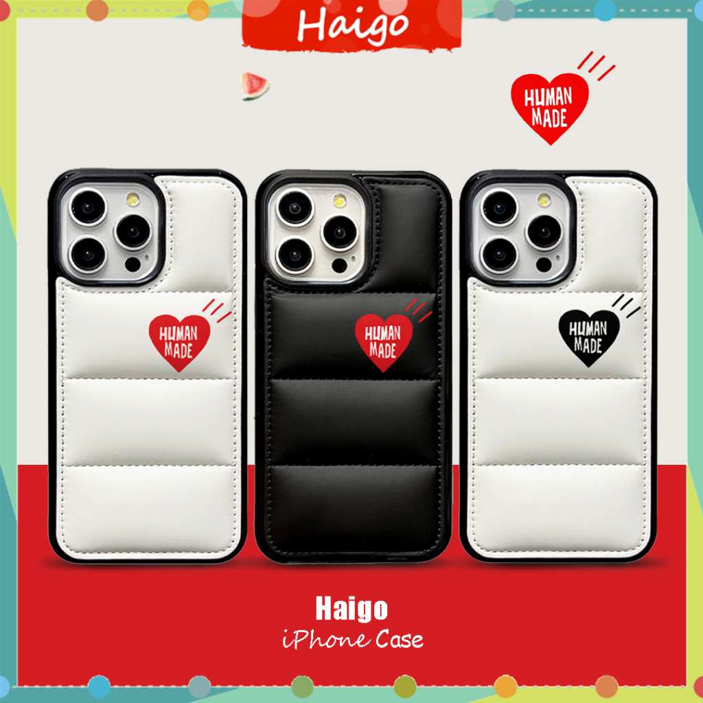 Hard Plastic Phone Case Down Jacket HUMANMADE Label suitable for