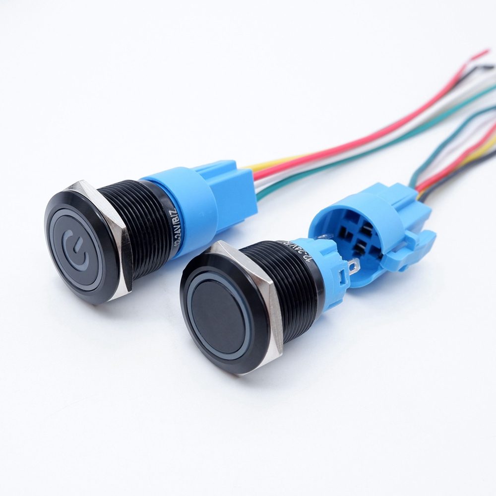 16mm 19mm 22mm Metal Push Button Switch With Fixed PC Power Supply ...