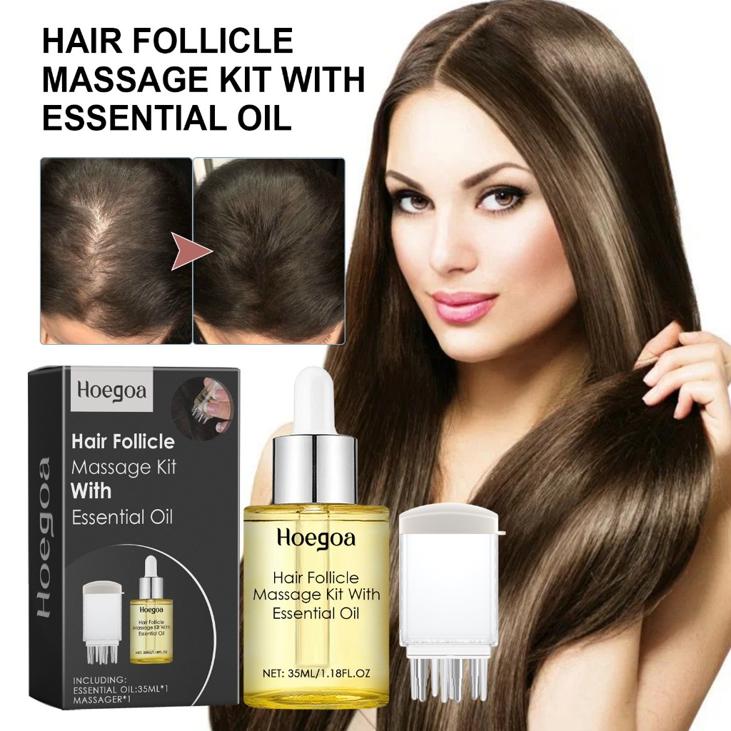 Hoegoa Hair Essential Oil Massage Kit Smoothes Dry And Short Hair The