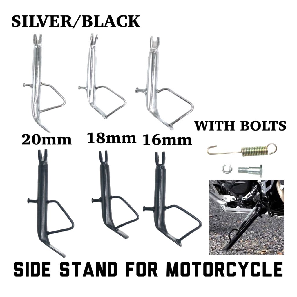 16cm 18cm 20cm Motorcycle Alloy Side Stand Black Silver | Shopee ...