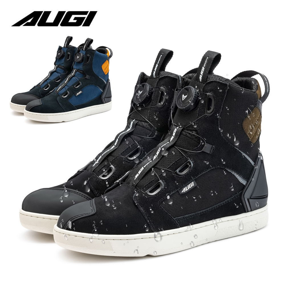 AUGI Genuine Motorcycle Riding Shoes Waterproof Men's Racing Boots ...