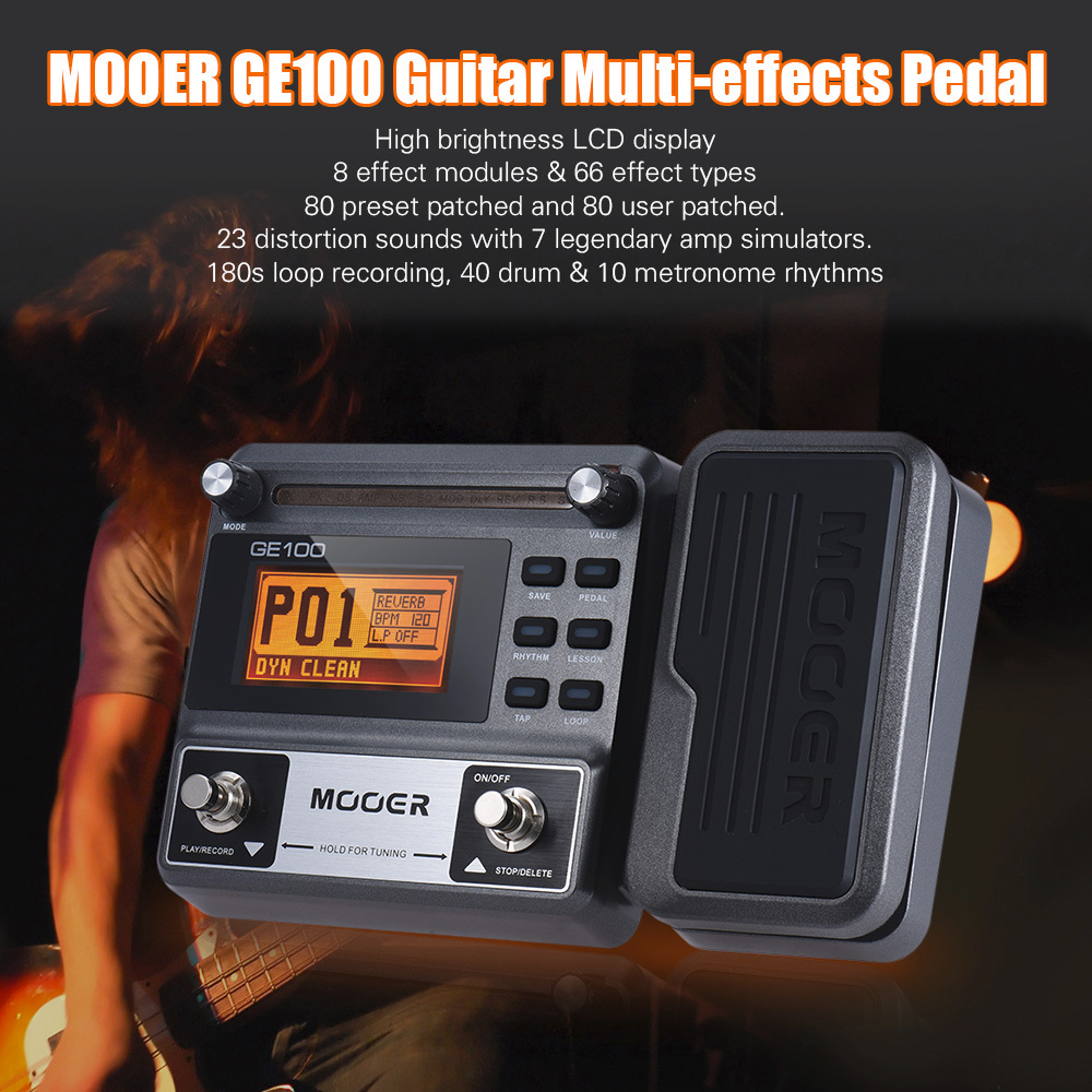 MOOER GE100 Guitar Multieffects Processor Effect Pedal with Loop
