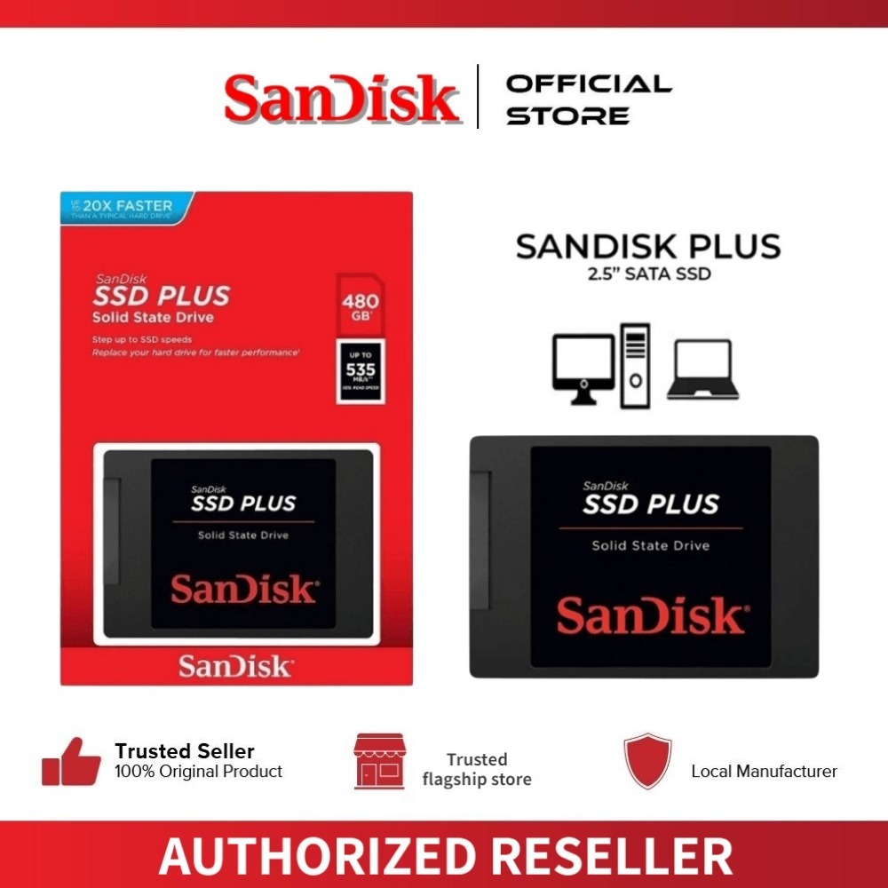 Sandisk 1TB 2TB SSD PLUS SATA III 2.5" Solid State Drive Internal SSD