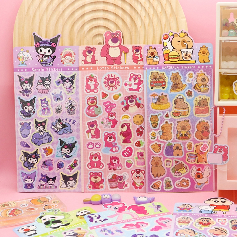 Cute Cartoon Shiny Goo Card Sticker diy Colorful Laser Material ...