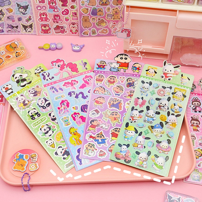 Cute Cartoon Shiny Goo Card Sticker diy Colorful Laser Material ...