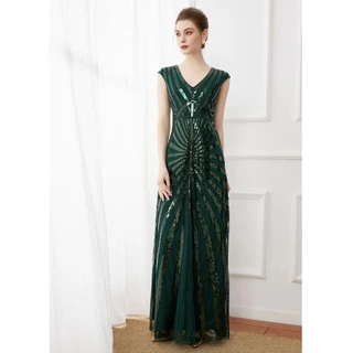 Vintage emerald green evening dress hotsell