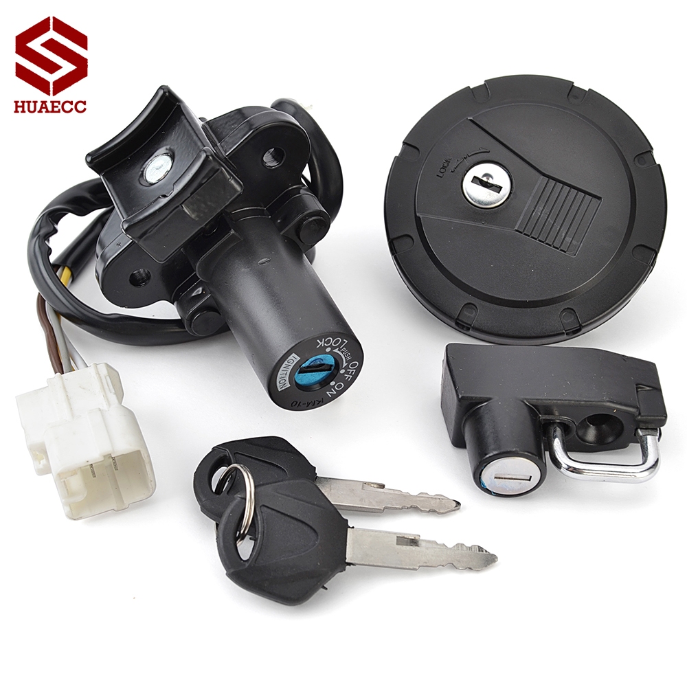 Gas Fuel Tank Cap Seat Ignition Switch Start Lock Key Set for Kawasaki