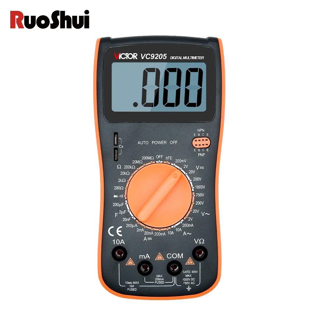 RUOSHUI Victor 9205 Multimeter Backlight Capacitance hfe Meter AC/DC