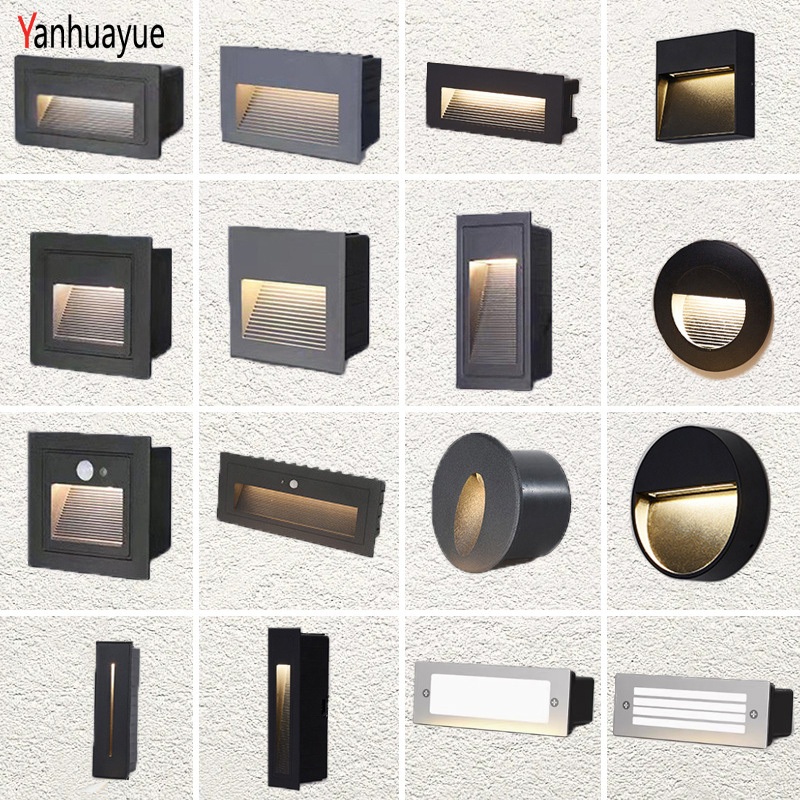 Outdoor LED Wall Foot Light Square Side Mounted Staircase Corner Step