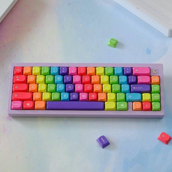 MA Profile GMK Rainbow Keycaps Bright Gradient KeyCap PBT Dye ...