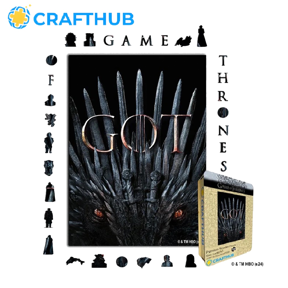 Crafthub The Iron Throne - Game of Thrones Wooden Jigsaw Puzzle Board ...