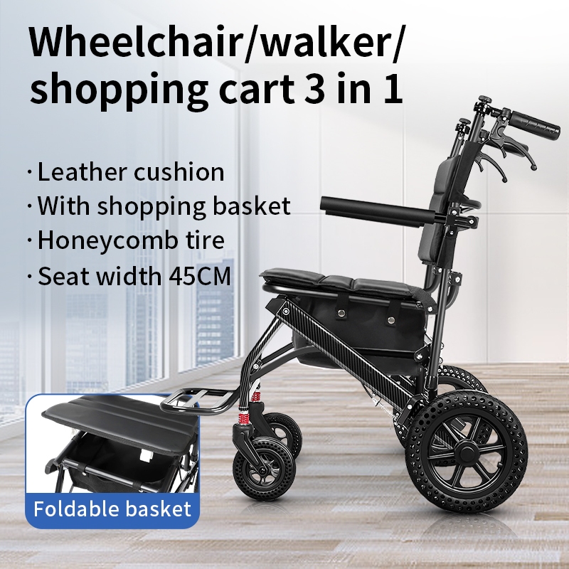 ZIIVIEVS 3-in-1 Walker for Seniors Lightweight Rollator Mobility Aid ...