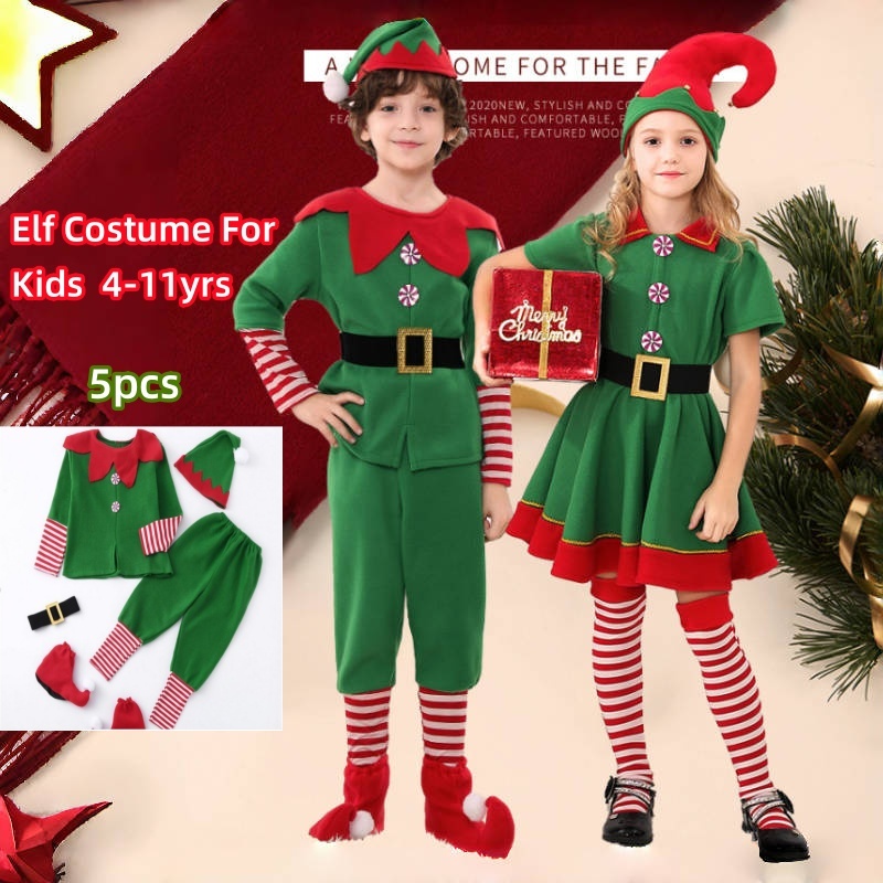 Elf Costume For Kids 5pcs Set 411yrs Christmas Costumes For Kids — free download