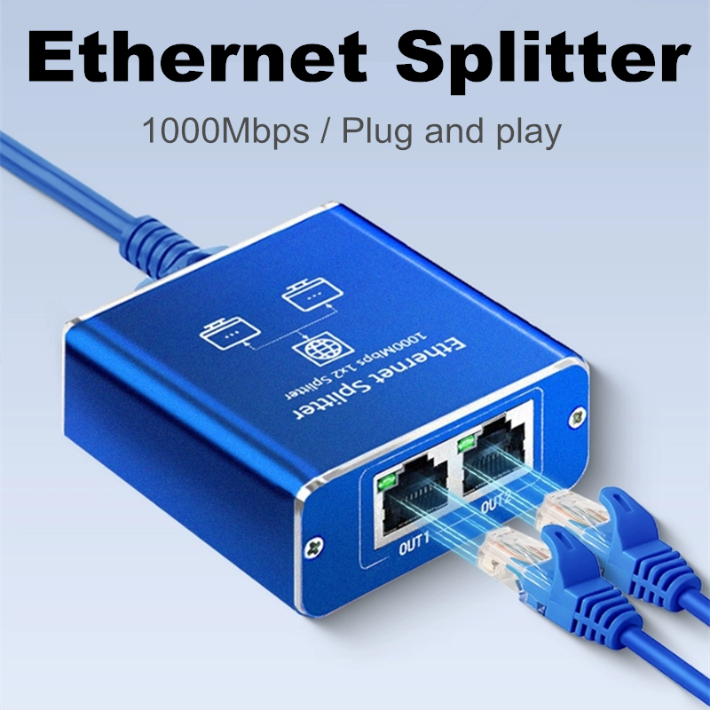 Ethernet splitter 100m Extension Plug and play 1 in 2 out 100Mpbs ...