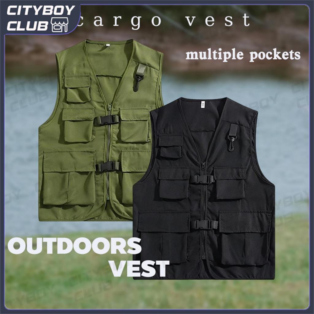 Vest For Men Multi Pocket Outdoor Cargo Vest Jacket Hiking Men's Tops 5 ...