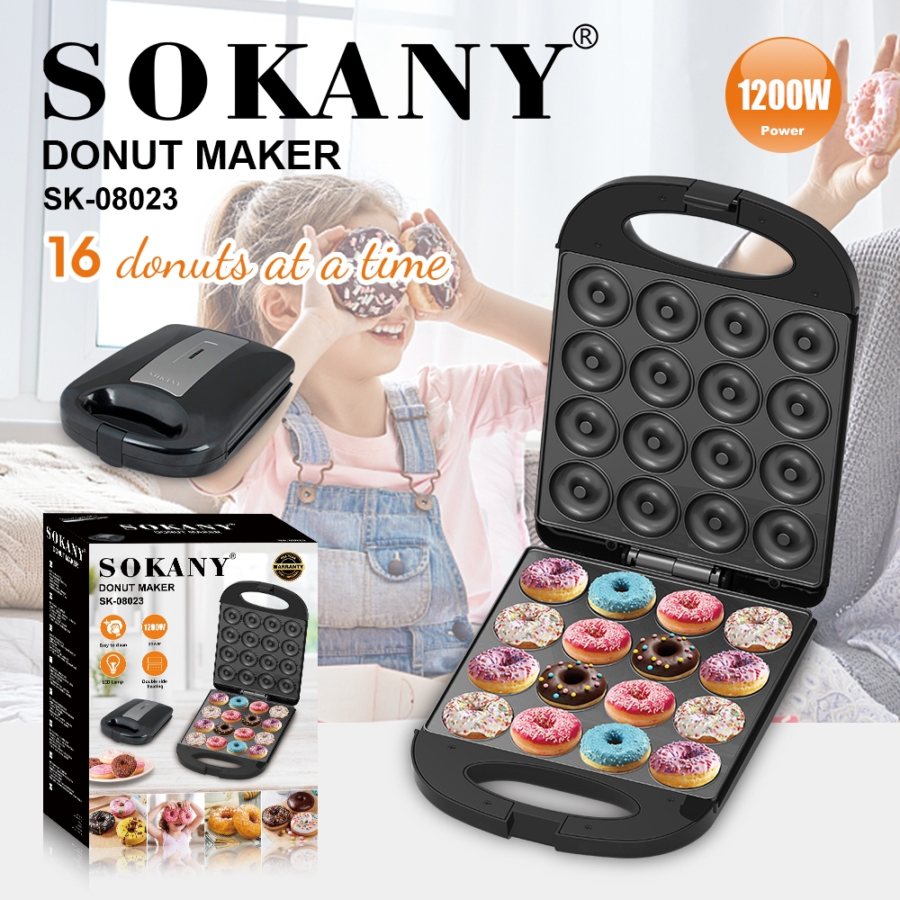 SOKANY 16/12/6 Hole Mini Donut Maker Machine Mini Doughnut Waffle Maker