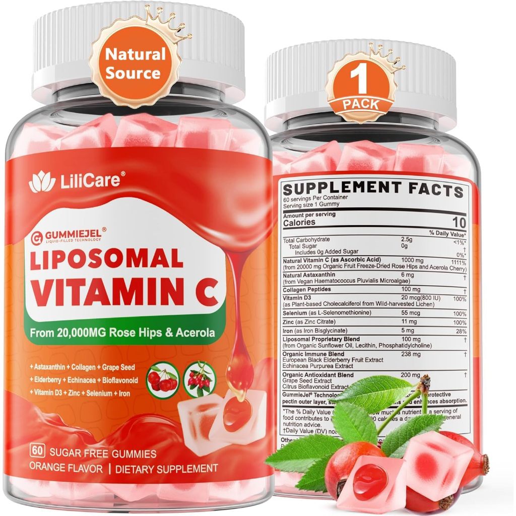 SugarFree Liposomal Vitamin C 1000mg Gummies with Echinacea