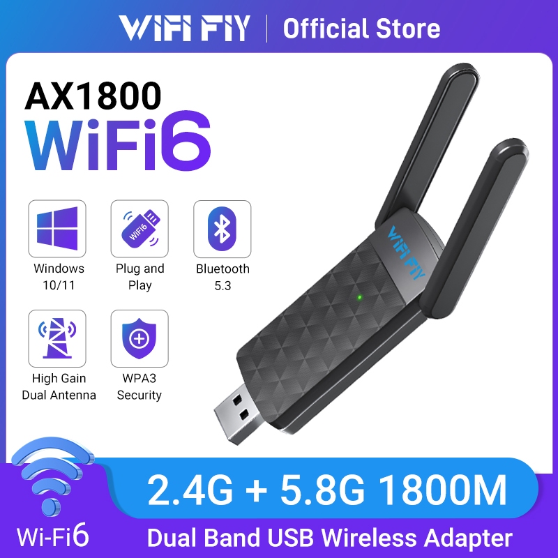 WIFI FIY 1800Mbps WiFi Bluetooth 5.3 Netword Card USB3.0 WiFi Adapter