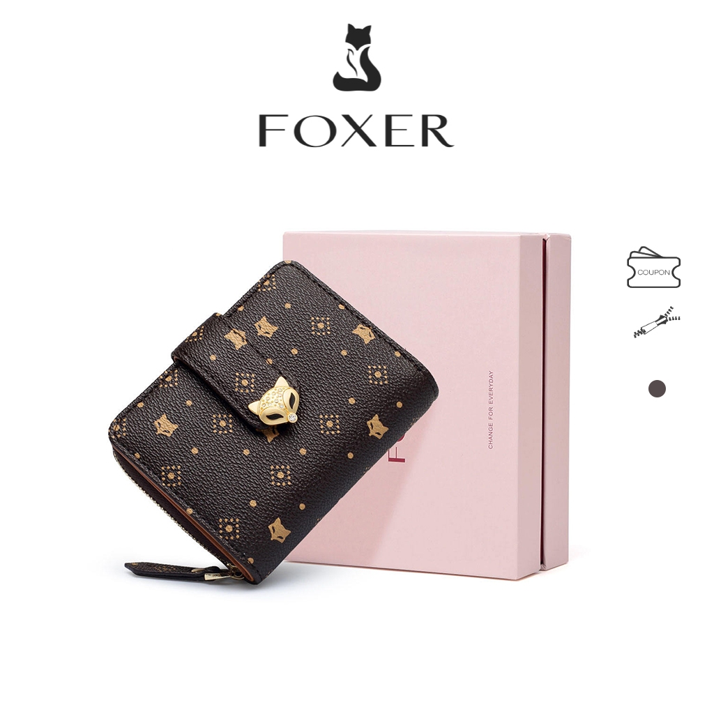 FOXER Women's Wallets Short Wallets Fashion Print Credit Card Holders ...