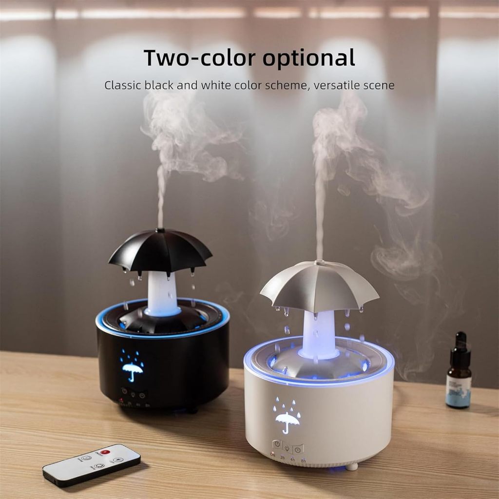 Umbrella Waterfall Humidifier, Umbrella Diffuser with Rain Effect