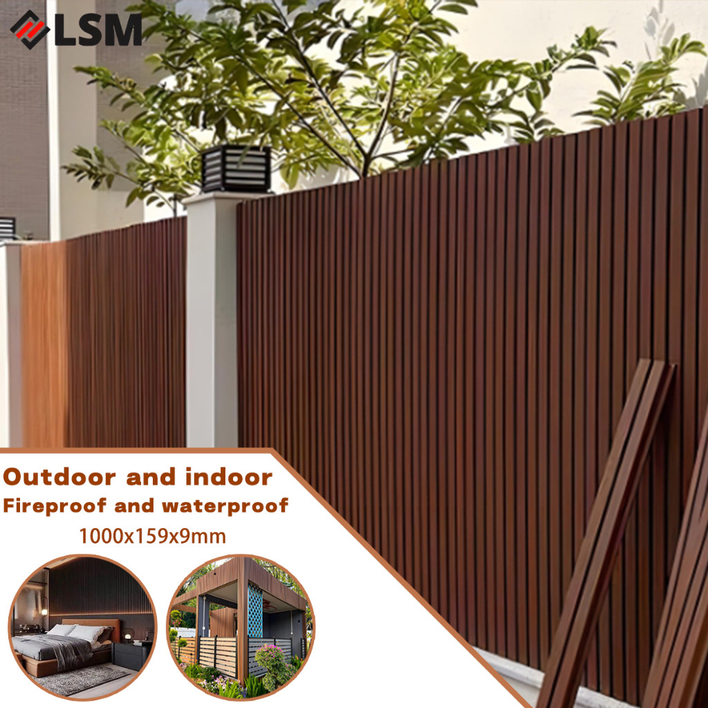 Wood Panel Board Grille Design PVC Background Wall Decor Waterproof