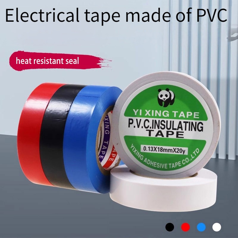 Electrical tape insulated black and white blue red and green flame