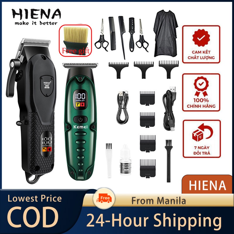 【COD】HIENA-228 km-2259 Set Electric Hair Clipper USB Rechargeable ...