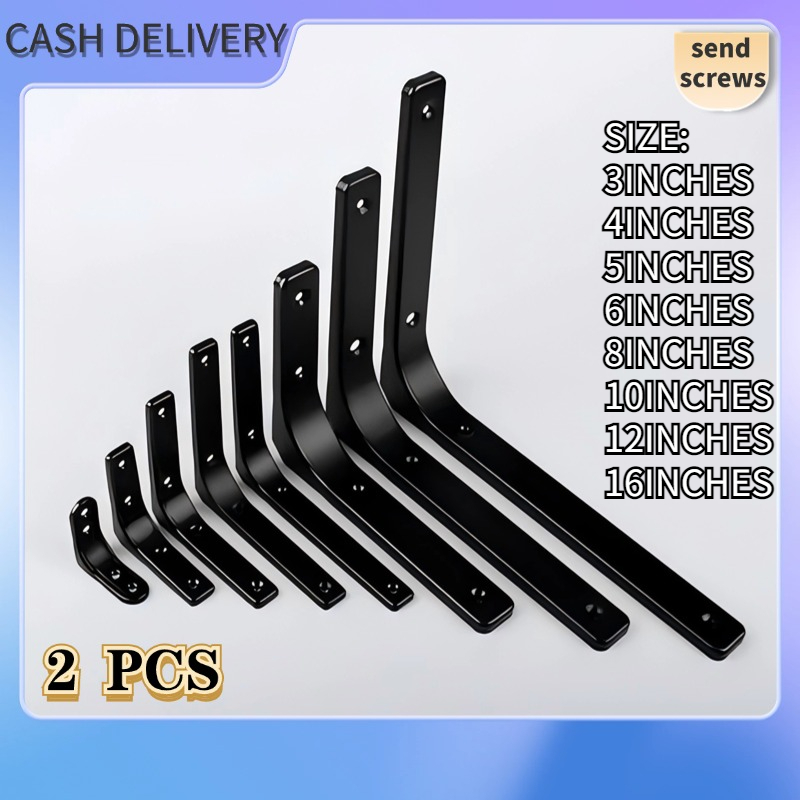 Heavy Duty Black Triangle Corner Bending Bracket Shelf Supports Wall