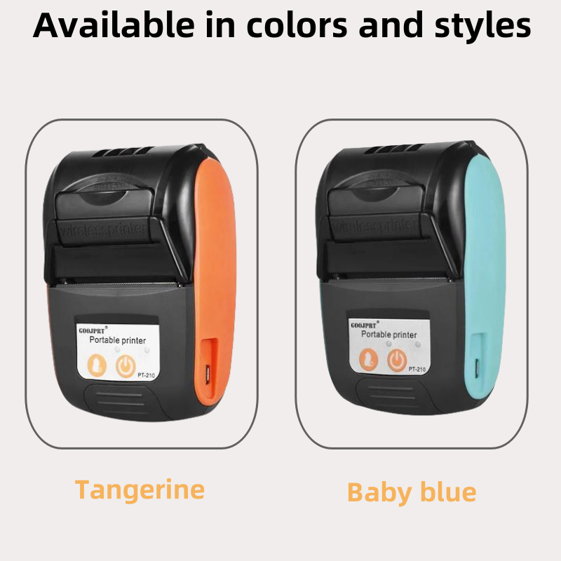 PT-210 printer Portable wireless Bluetooth thermal printer Portable ...