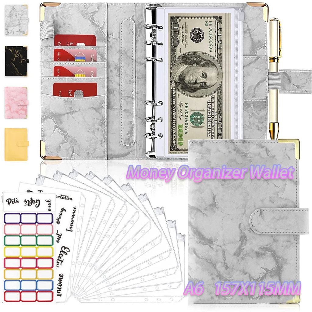 Money Budget Planner Binder with Zipper Envelopes, Cash Envelopes for
