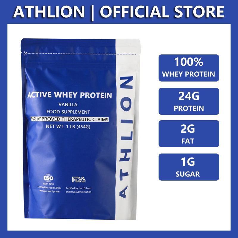 ATHLION Active Whey Protein 1lb for Muscle Gain 100% Whey Protein ...