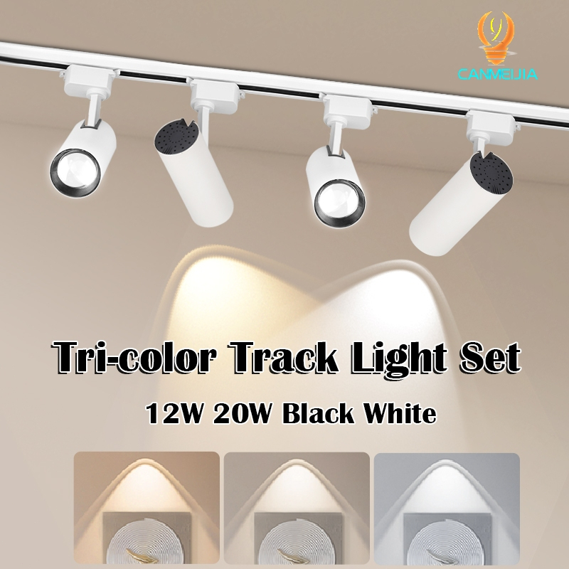 Tri-color LED Track Light Rainbow Arc Spotlight COB Spot Lights 12W 20W ...