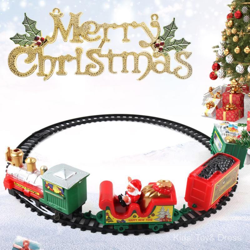 Christmas Electric Train Santa Claus Rail Car Kids Xmas Train Gift ...