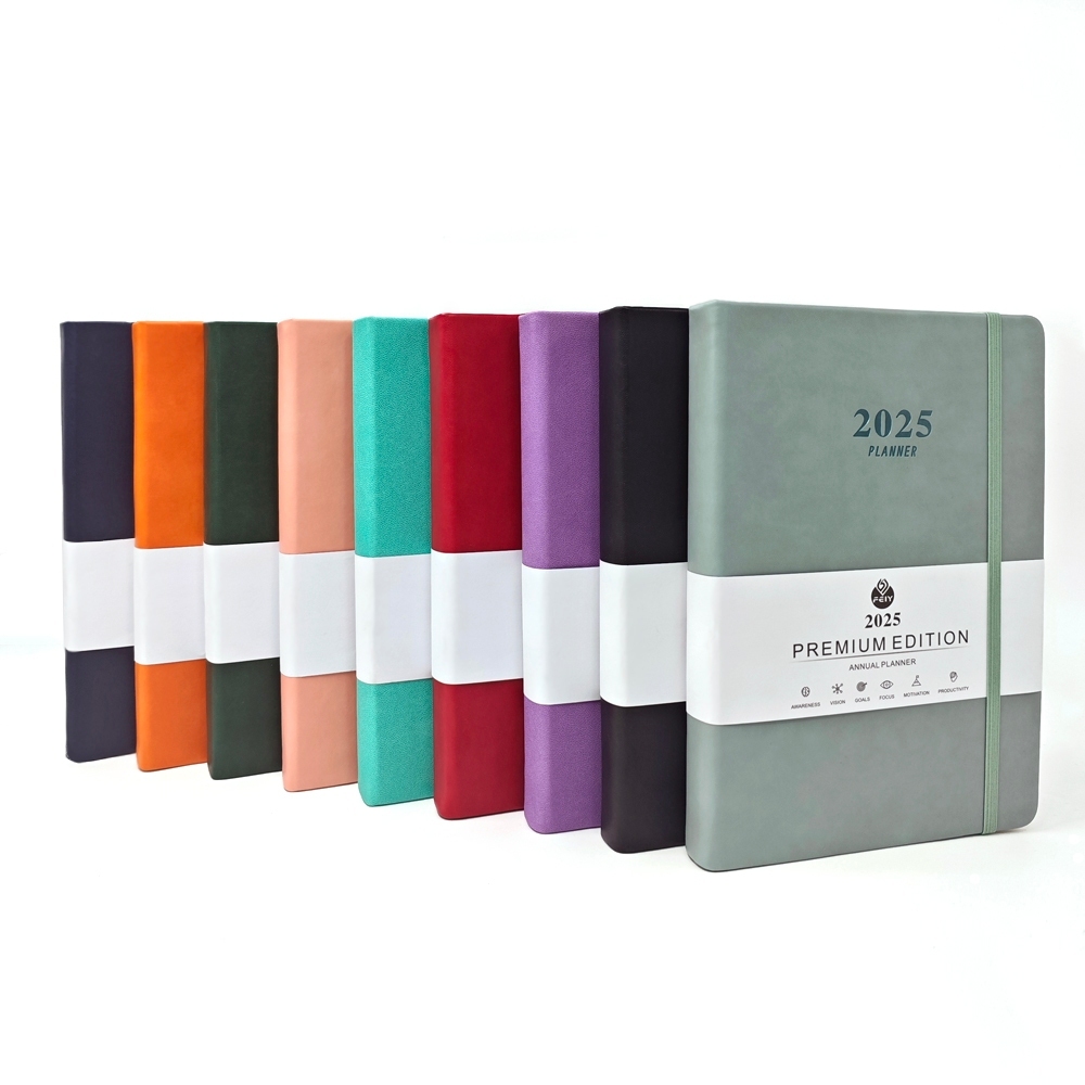 2025 English Weekly Monthly Planner A5 Schedule Notebook 194GSM PU ...