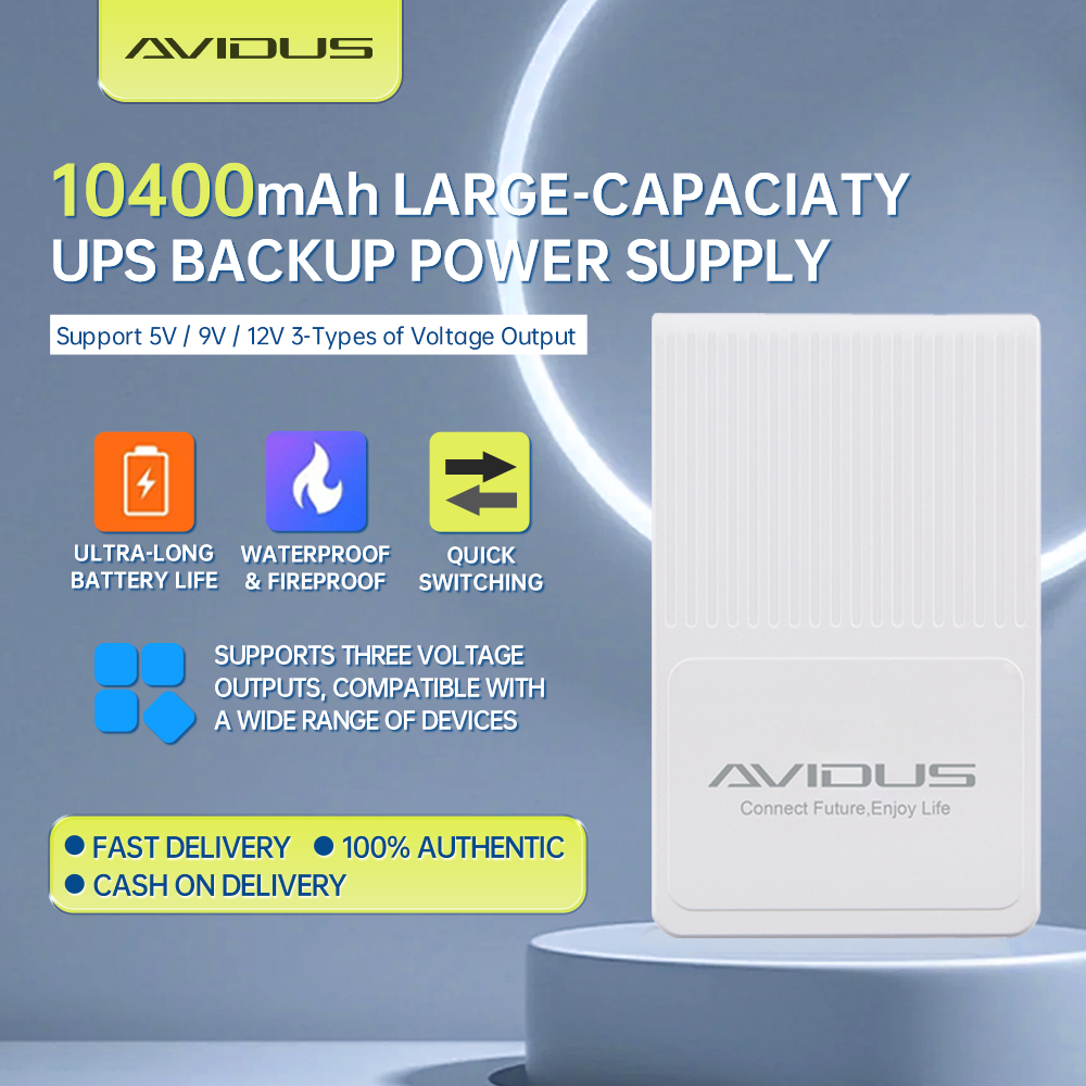 AVIDUS S110 10400mAh 2A Mini UPS Backup Power Supply 5V 9V 12V Voltage