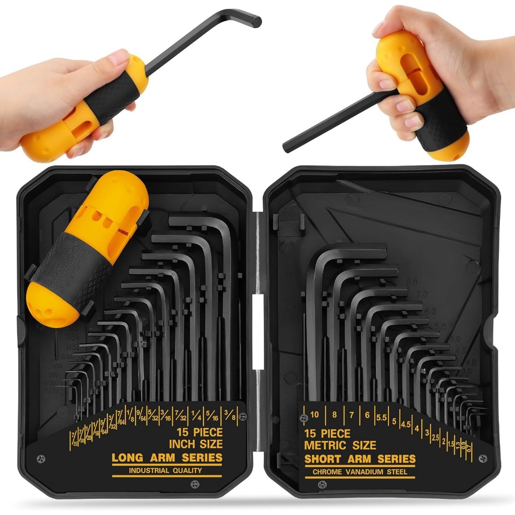 31-Piece Hex Key Set - Allen Wrench Set, SAE and Metric Allen Keys MM(0 ...