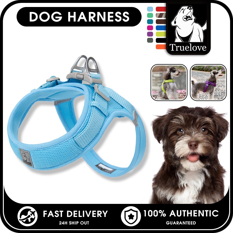TRUELOVE Breathable Dog Harness Adjustable Dog Vest Soft Nylon Lightweight  Pet Harness Comfortable for Walking Small Medium Dogs