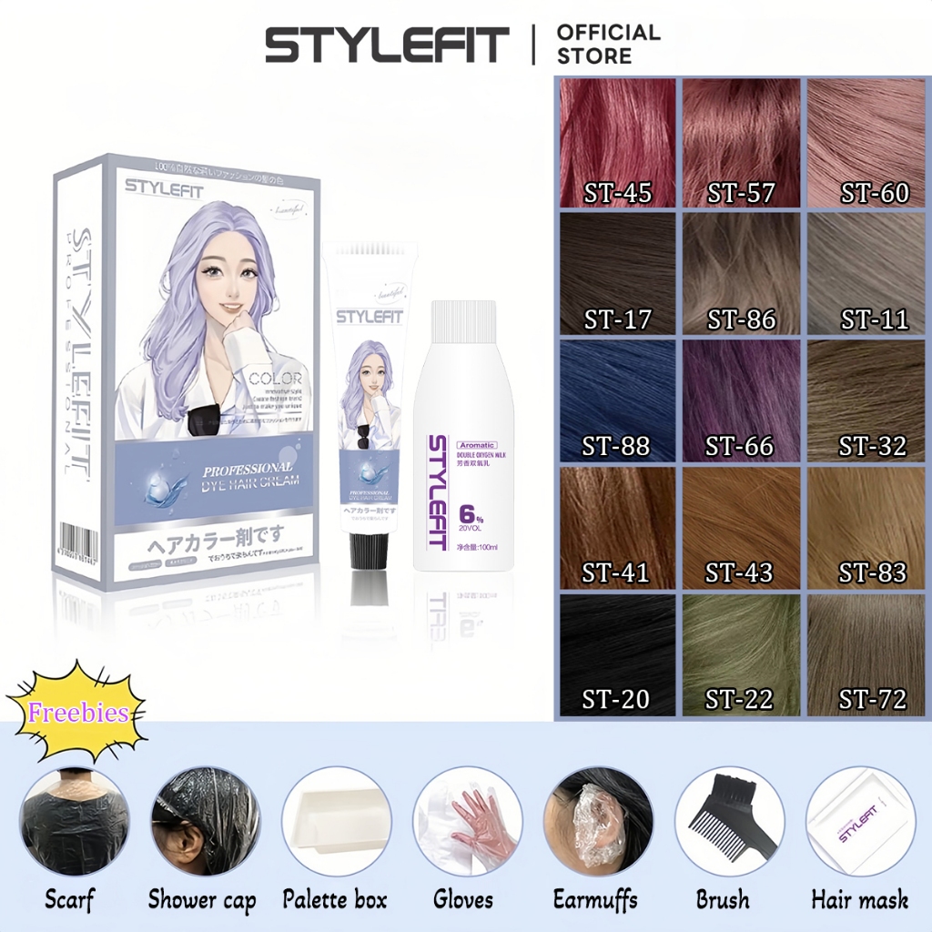 STYLEFIT Hair Color (100ml Hair Dye+100ml Oxidant) | Shopee Philippines