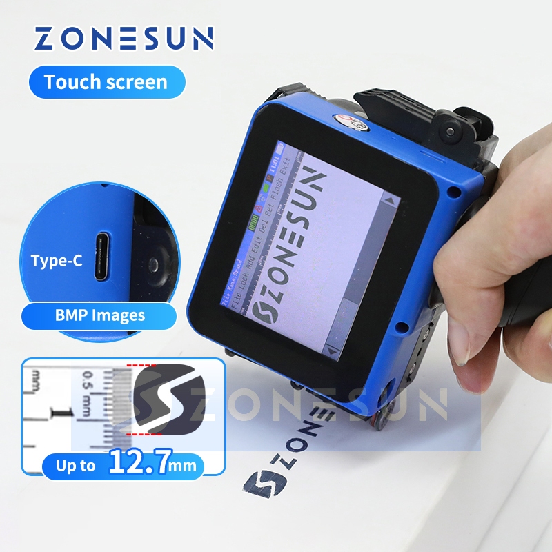 ZONESUN Mini Printer Handheld Inkjet Printer Portable Date Coding ...
