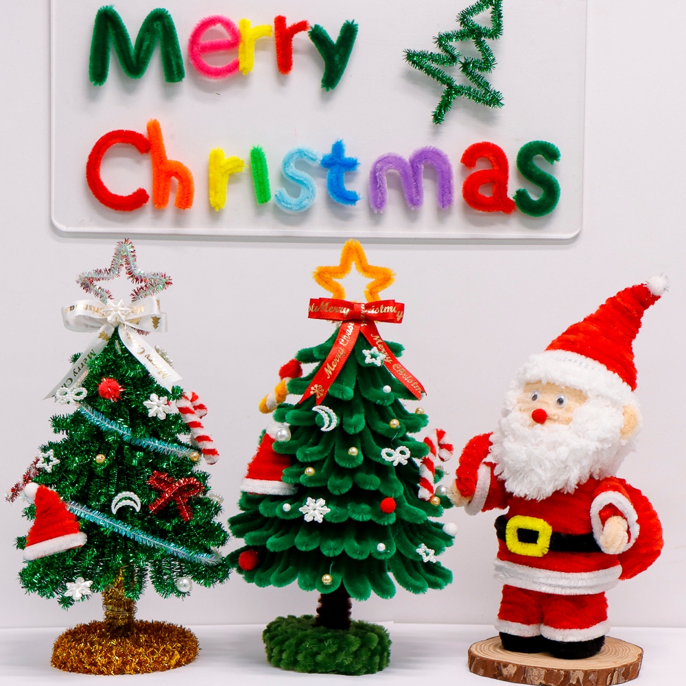 DIY Christmas Tree Material Set Fuzzy Wire Handmade gifts for Christmas ...