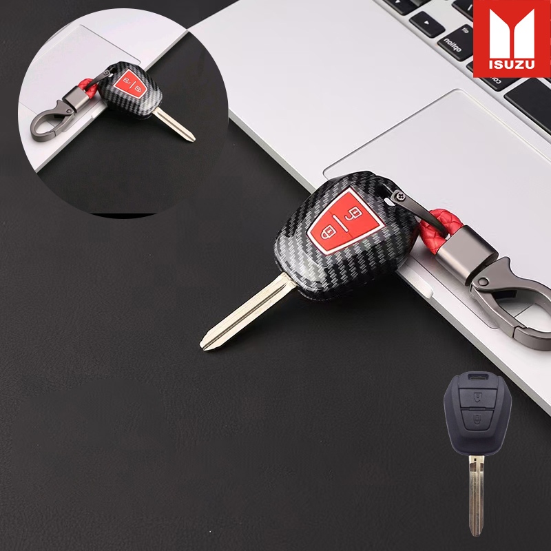 Carbon Fiber Car Remote Key Case Protect For Isuzu D-MAX/MU-X/MU-7 Key ...